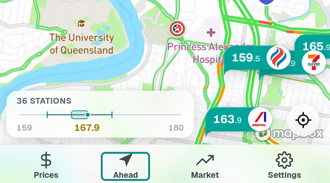 The Ahead tab in Pinly's bottom bar